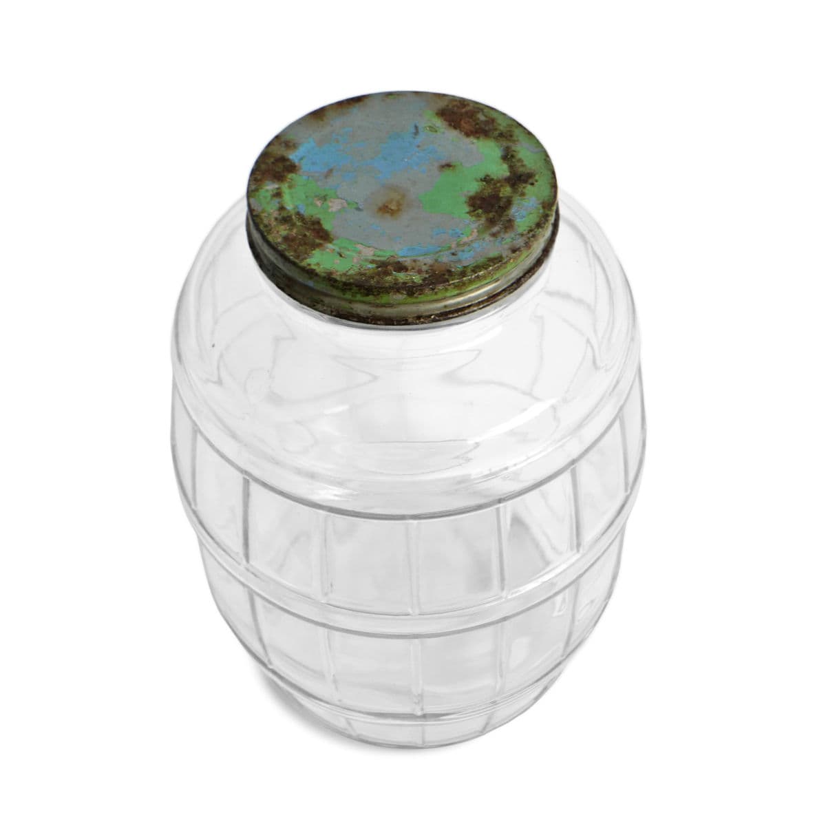 Vintage India Glass Jar w/Tin Lid - Thumbnail 4