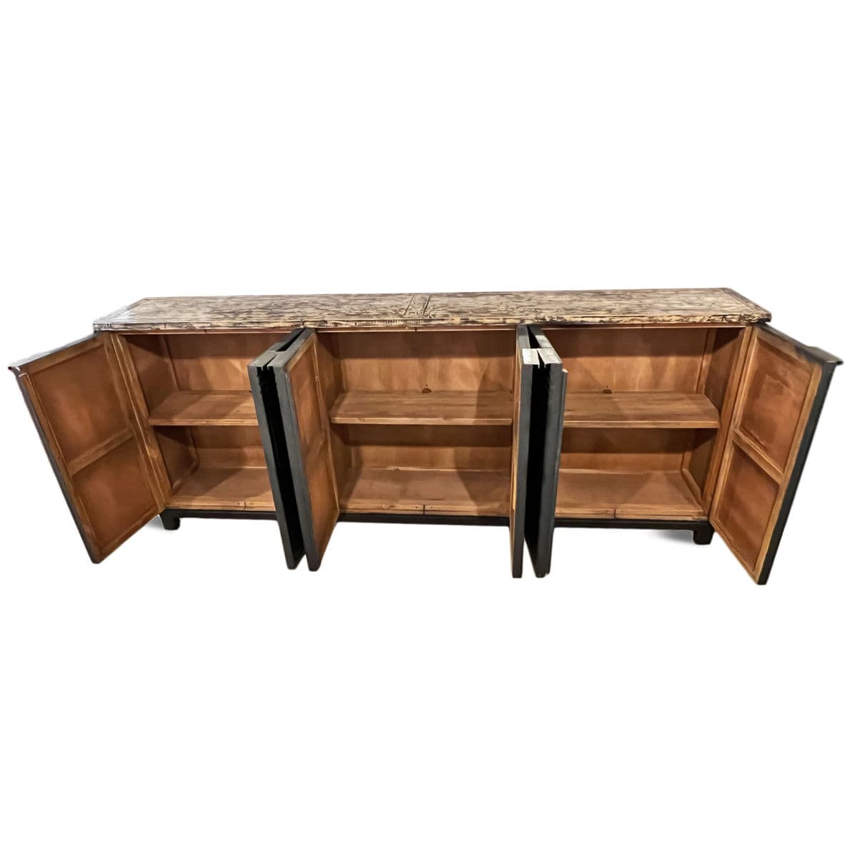 Tall Distressed Black Circuit Sideboard - Thumbnail 4