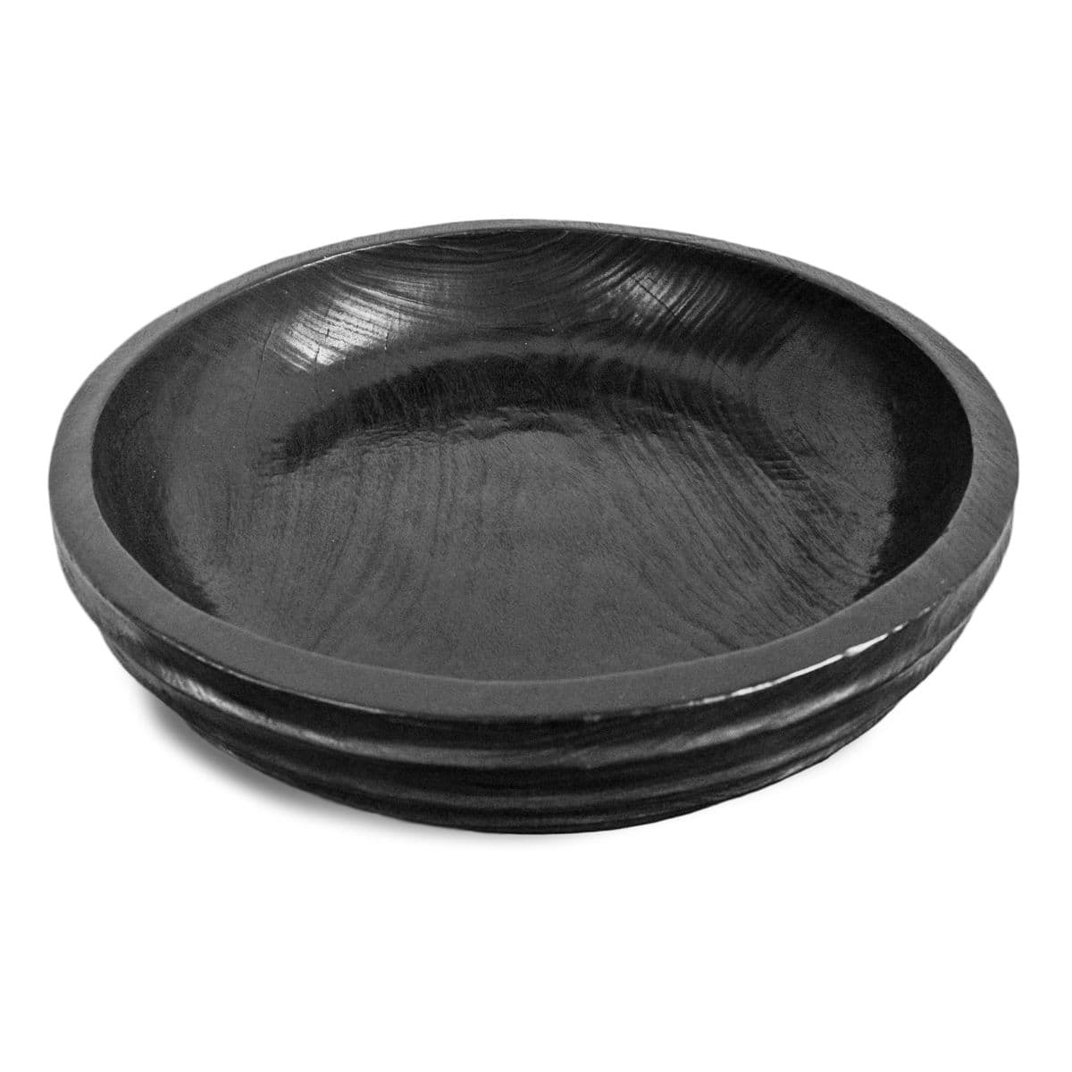 Java Ebony Wood Carved Bowl - Thumbnail 4
