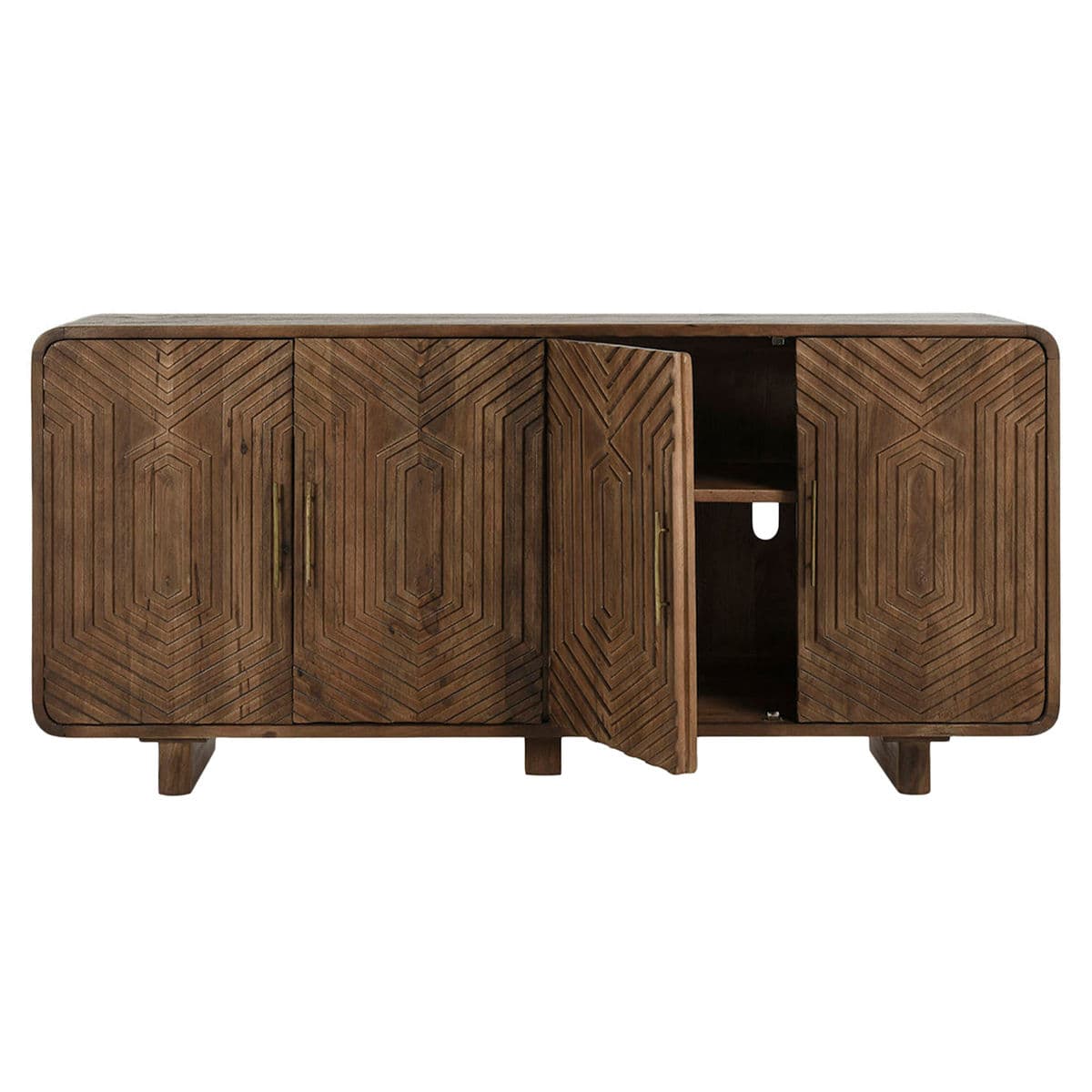 Modern Prism Walnut Buffet - Thumbnail 4