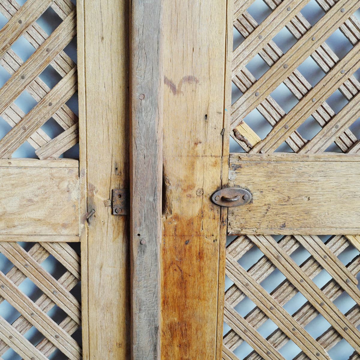 Vintage Teak Lattice Screen Door - Thumbnail 4