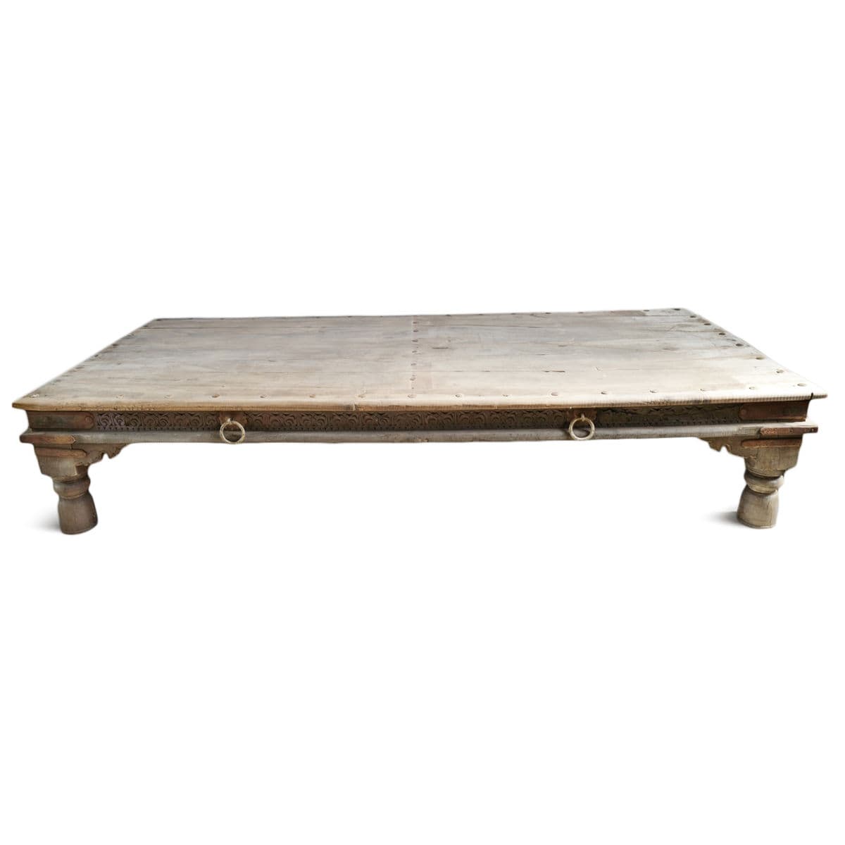Old Teak Takhat Coffee Table - Thumbnail 4