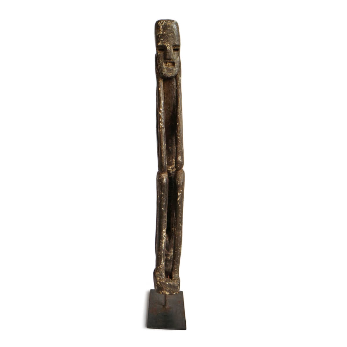 Old Indian Wood Tribal Figure - Thumbnail 4