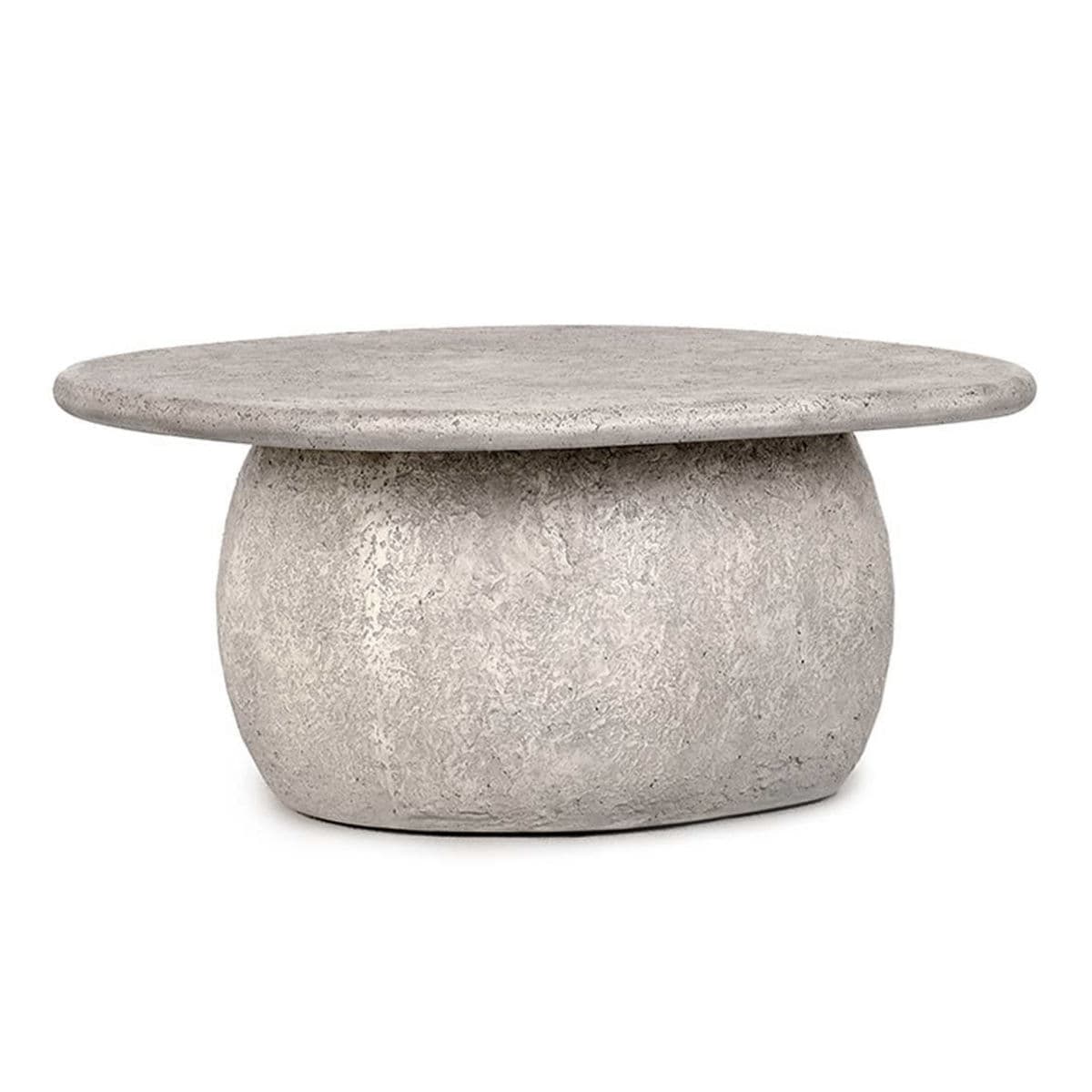 Organic Modern Outdoor Concrete Coffee Table - Thumbnail 4
