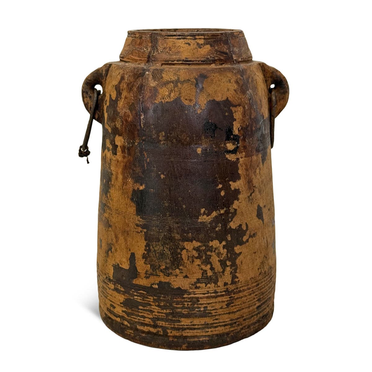 Vintage India Wood Water Pot - Thumbnail 4