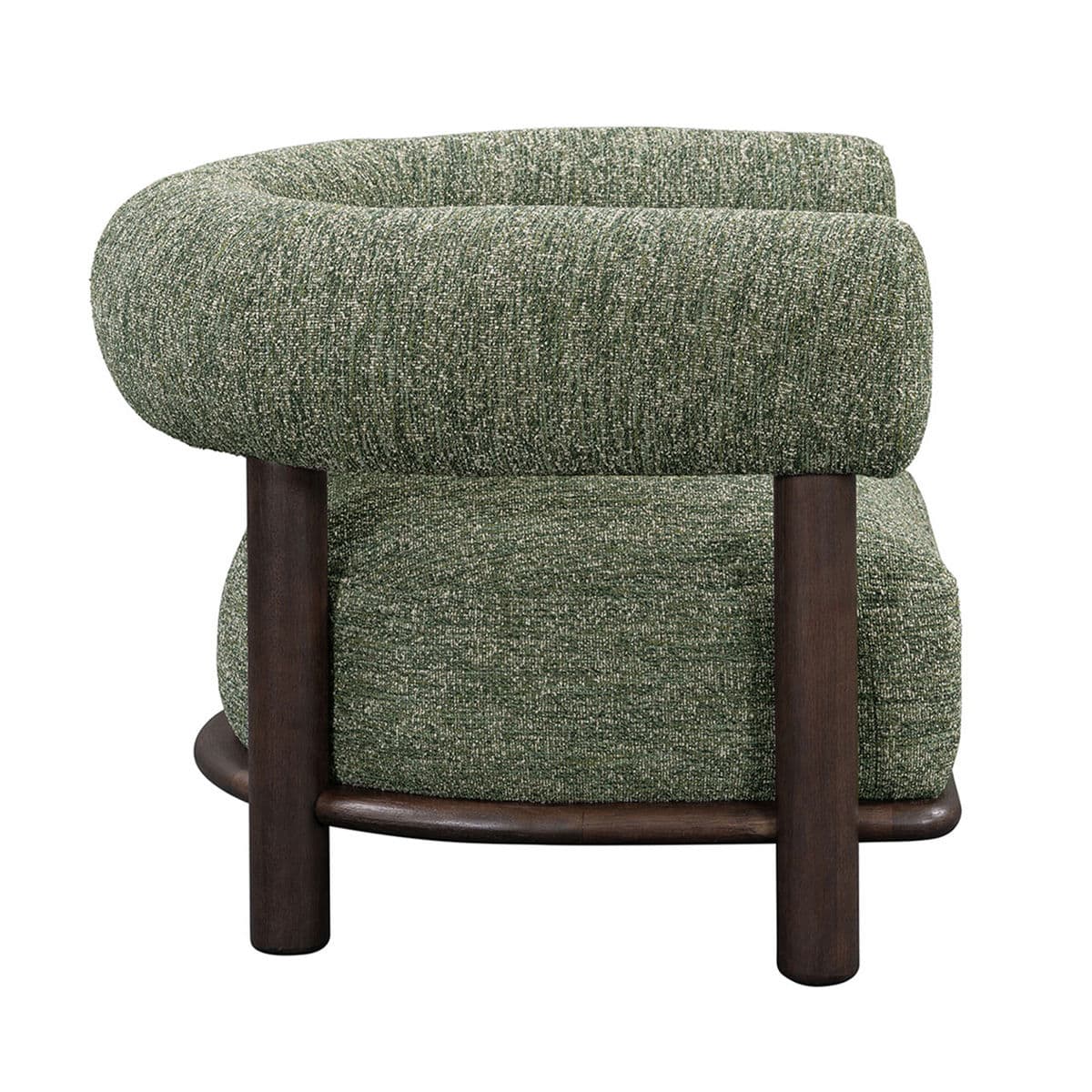 Tweedy Green U-Back Log Chair - Thumbnail 4