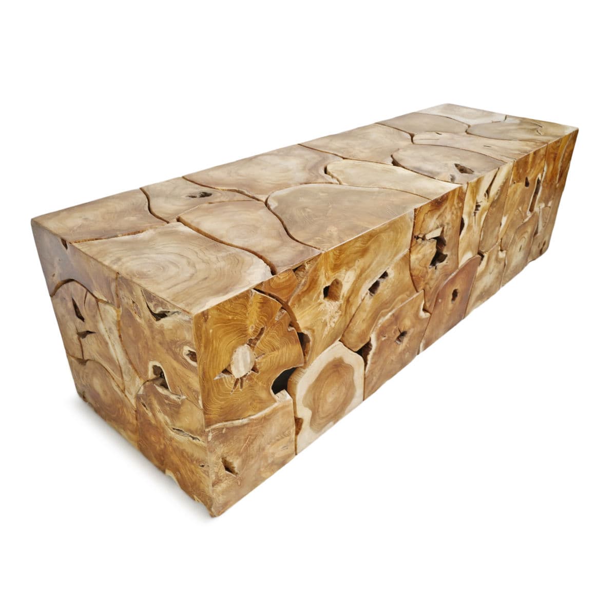 Salvaged Teak Root Block Bench Table - Thumbnail 4