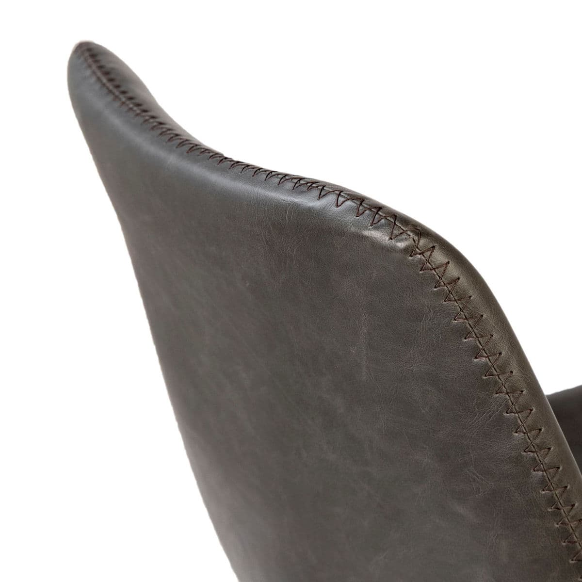Charcoal Leather Dining Chair - Thumbnail 4