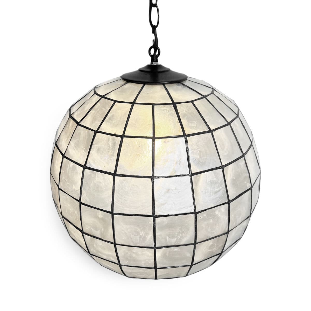 Capiz Shell Globe Lantern 18 - Thumbnail 4