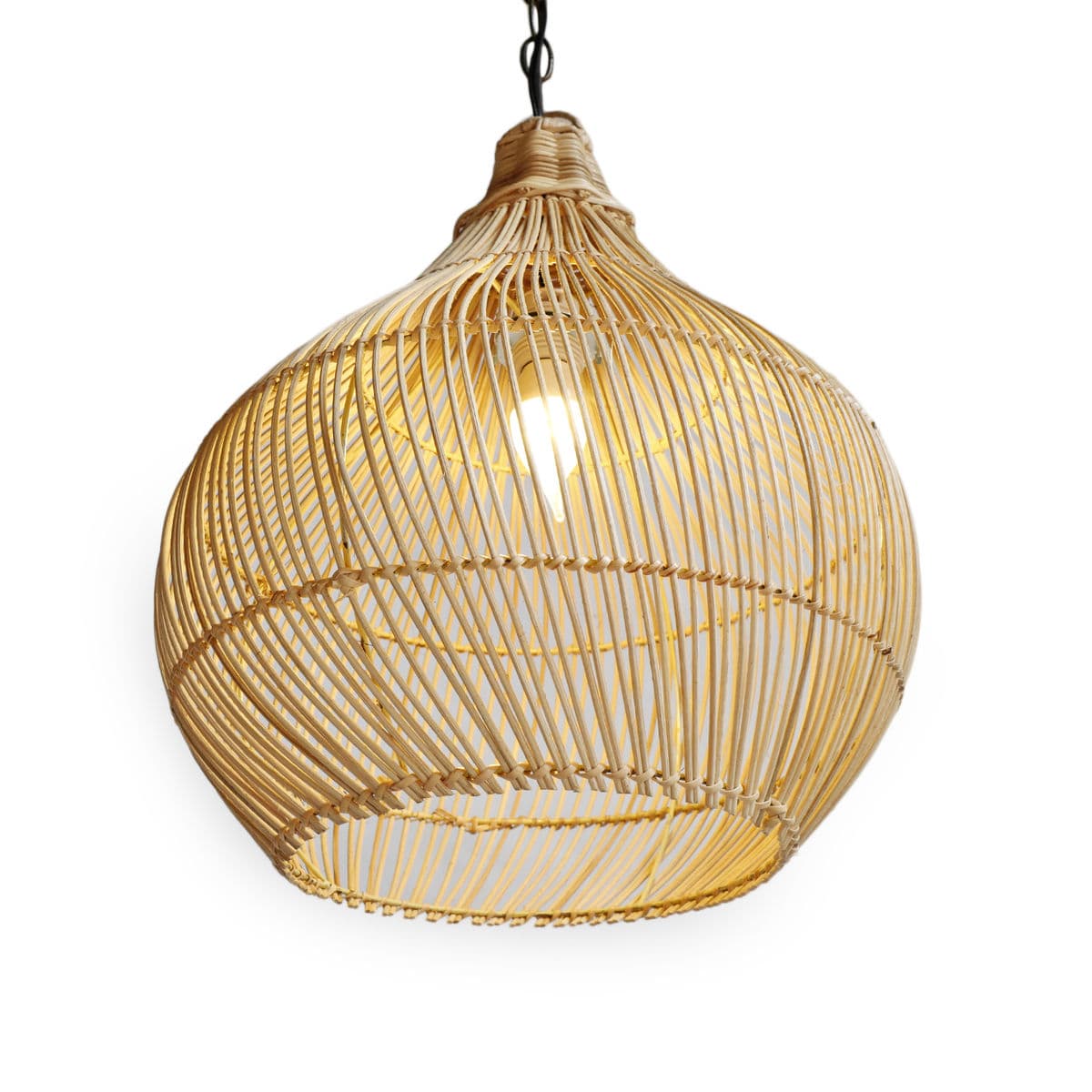 Rattan Drop Pendant Lantern - Thumbnail 4