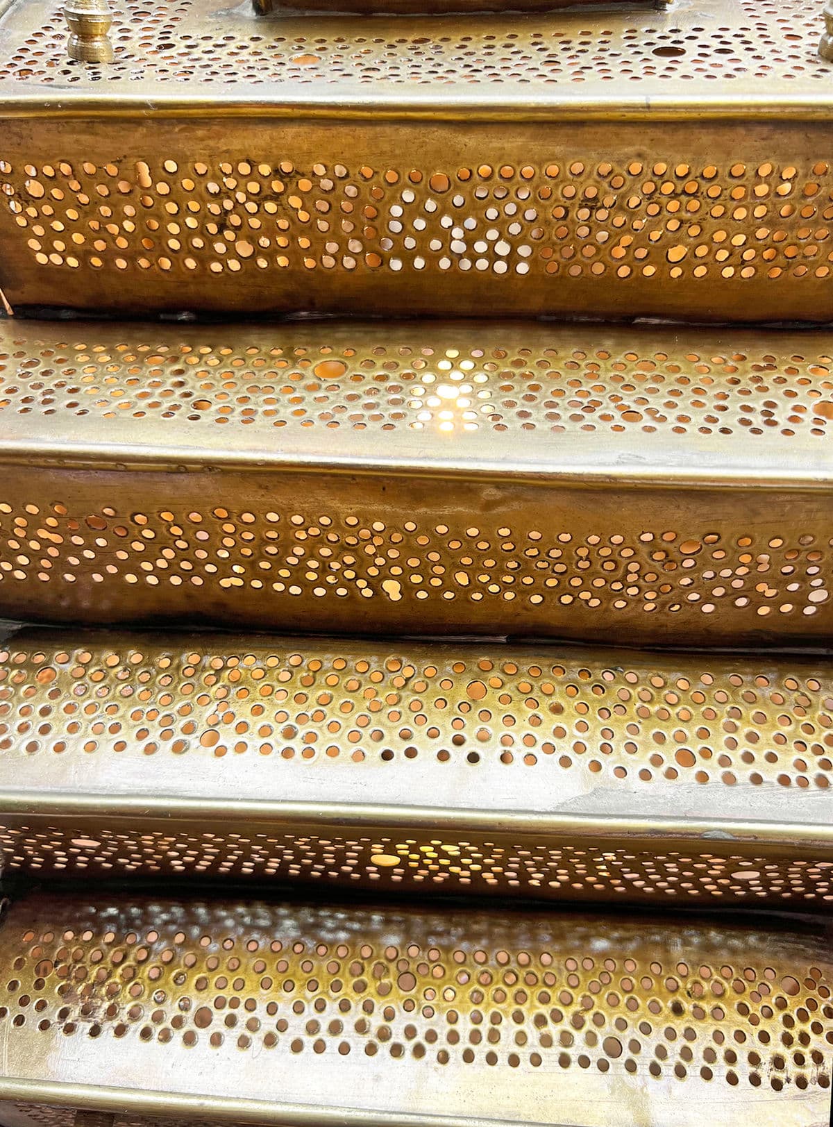 Brass Pyramid Dot Pendant Small - Thumbnail 4