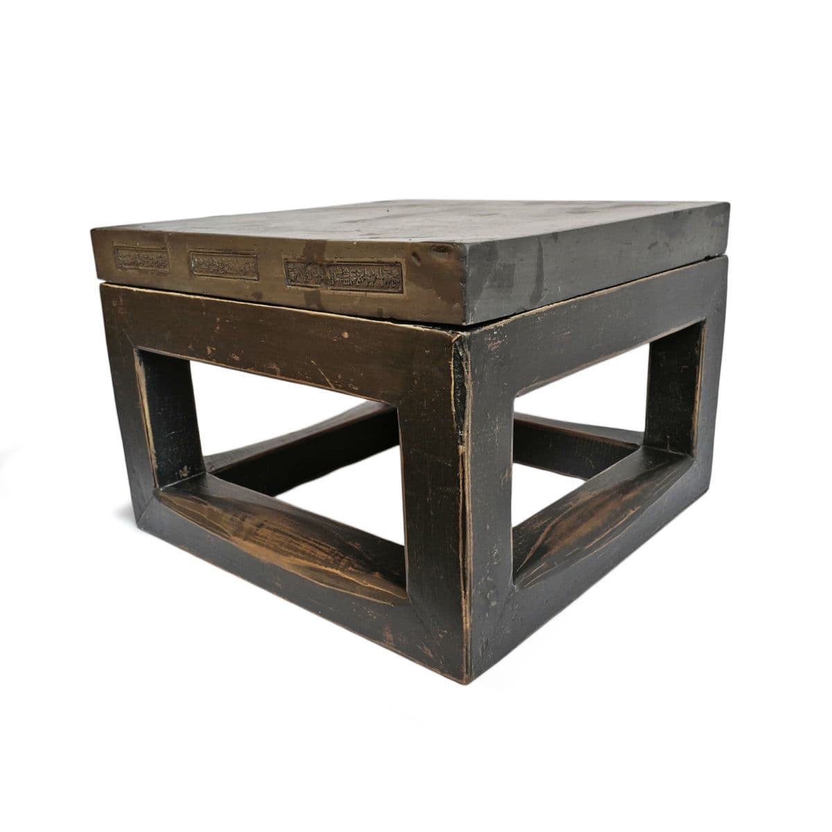 Vintage Black Square Stone Top Table - Thumbnail 4