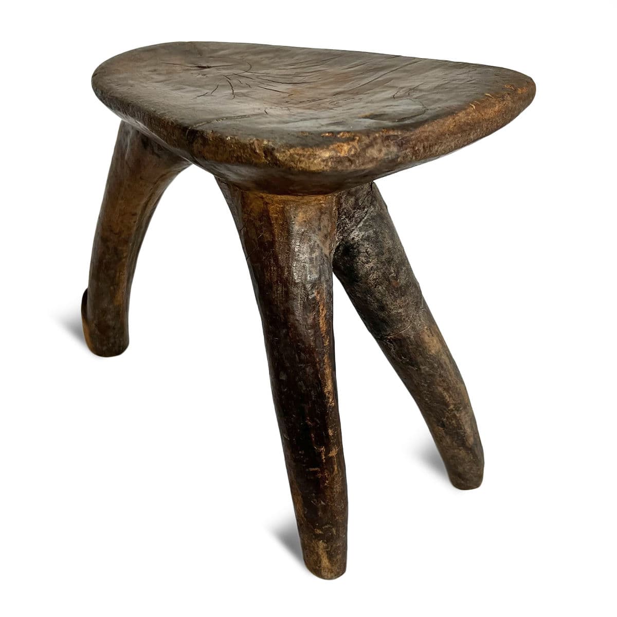Vintage Mali 3-Leg Stool - Thumbnail 4