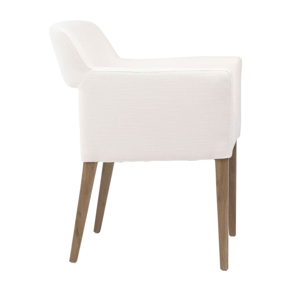 White Midcentury Dining Arm Chair - Thumbnail 4