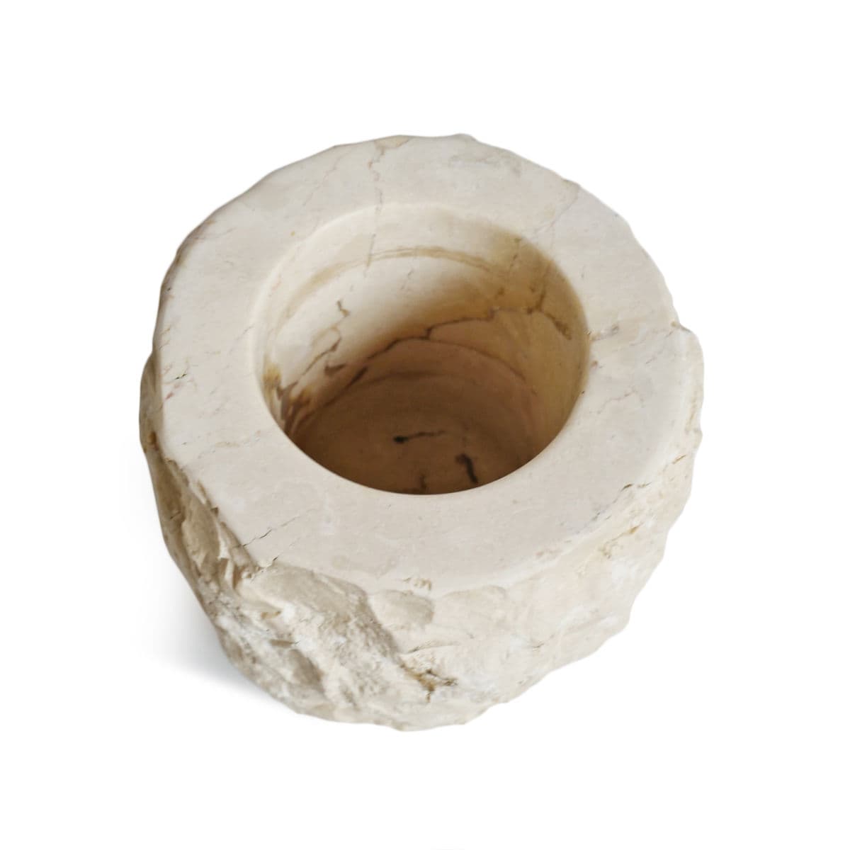 Chiseled Travertine Container Small - Thumbnail 4