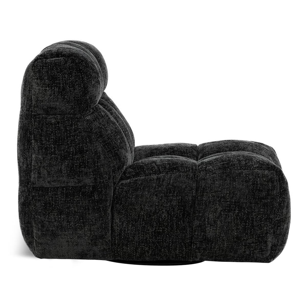 Charcoal Chenille Swivel Lounge Chair - Thumbnail 4