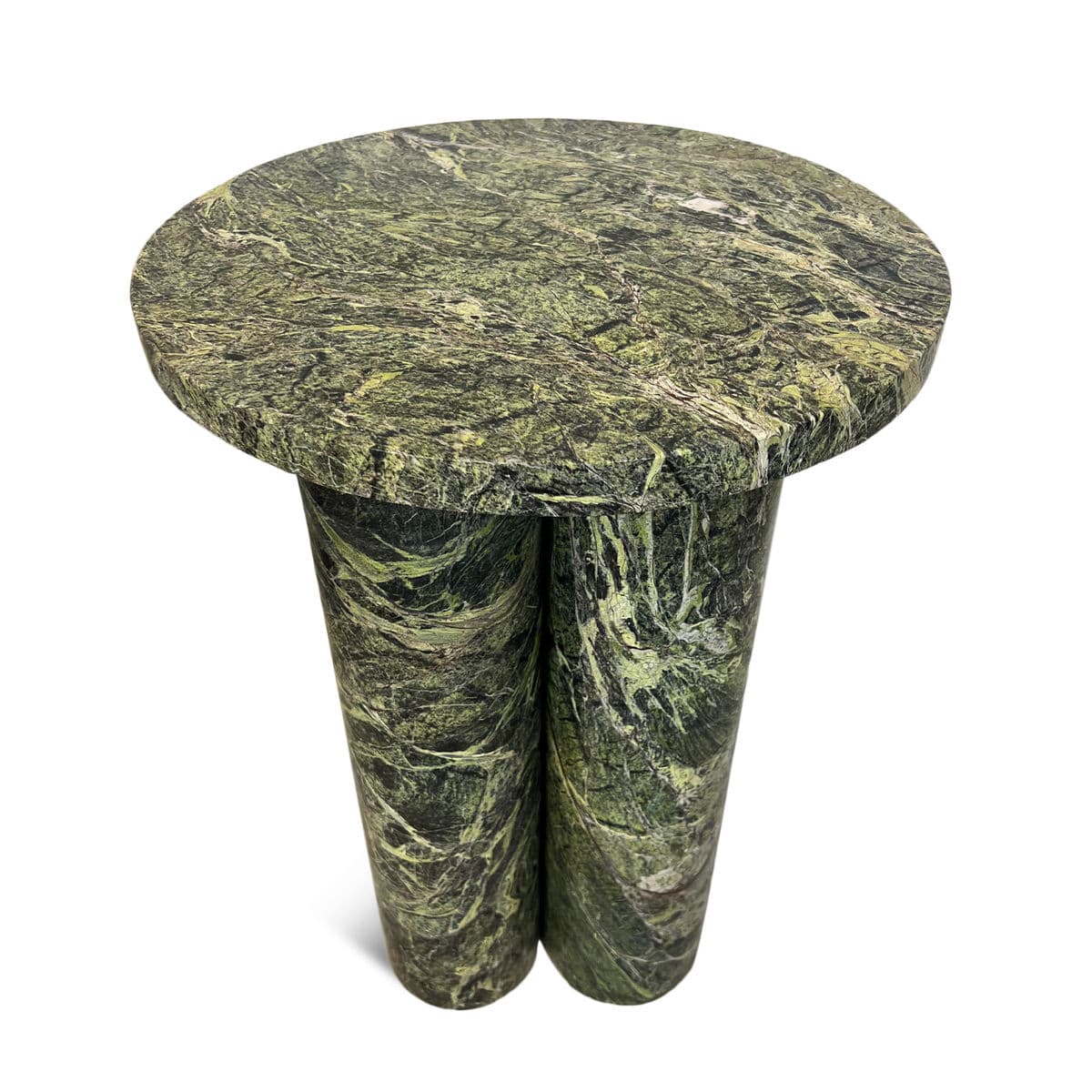 Green Bidasar Marble Side Table - Thumbnail 4