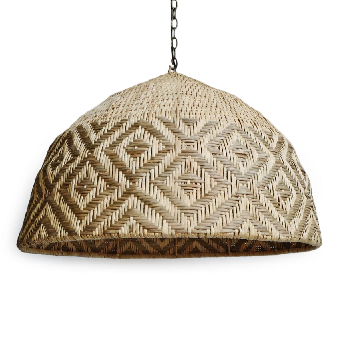 Rattan Diamond Weave Pendant Light Large - Thumbnail 4