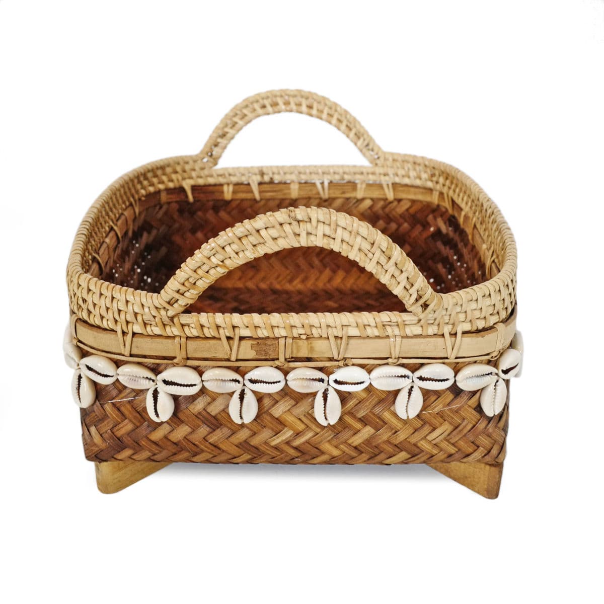 Bamboo & Cowry Basket Medium - Thumbnail 4