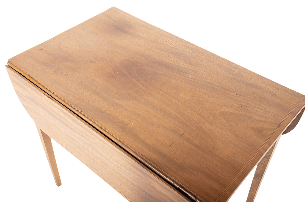 Antique Georgian English Pembroke Table With Satinwood Banded Border - Circa Early 19th or Late 18th Century - Thumbnail 4