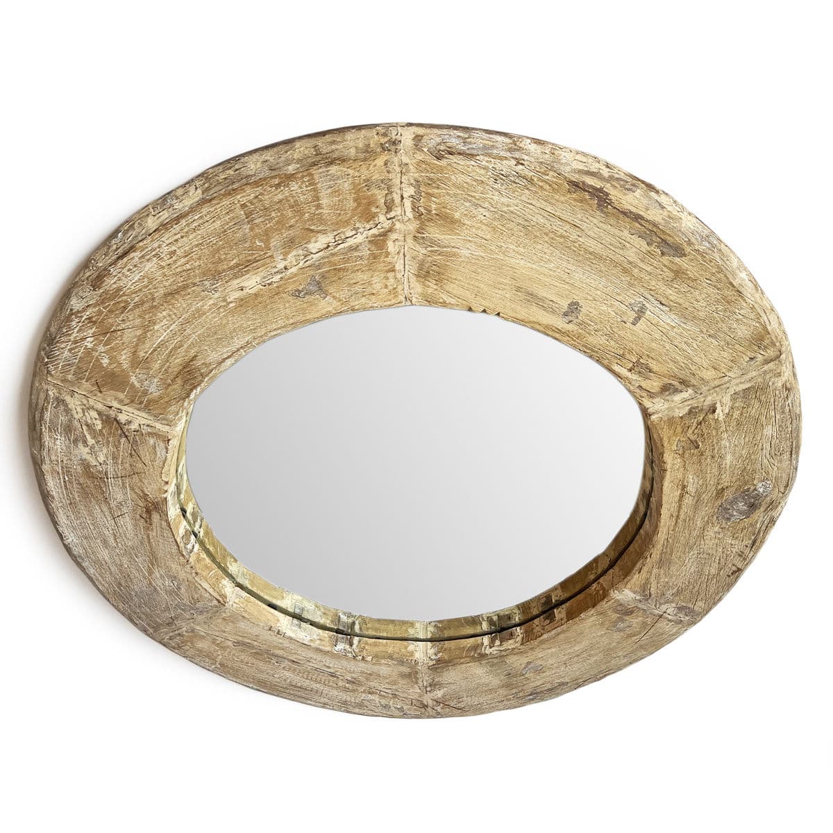Large Wood Wheel Mirror - Thumbnail 4