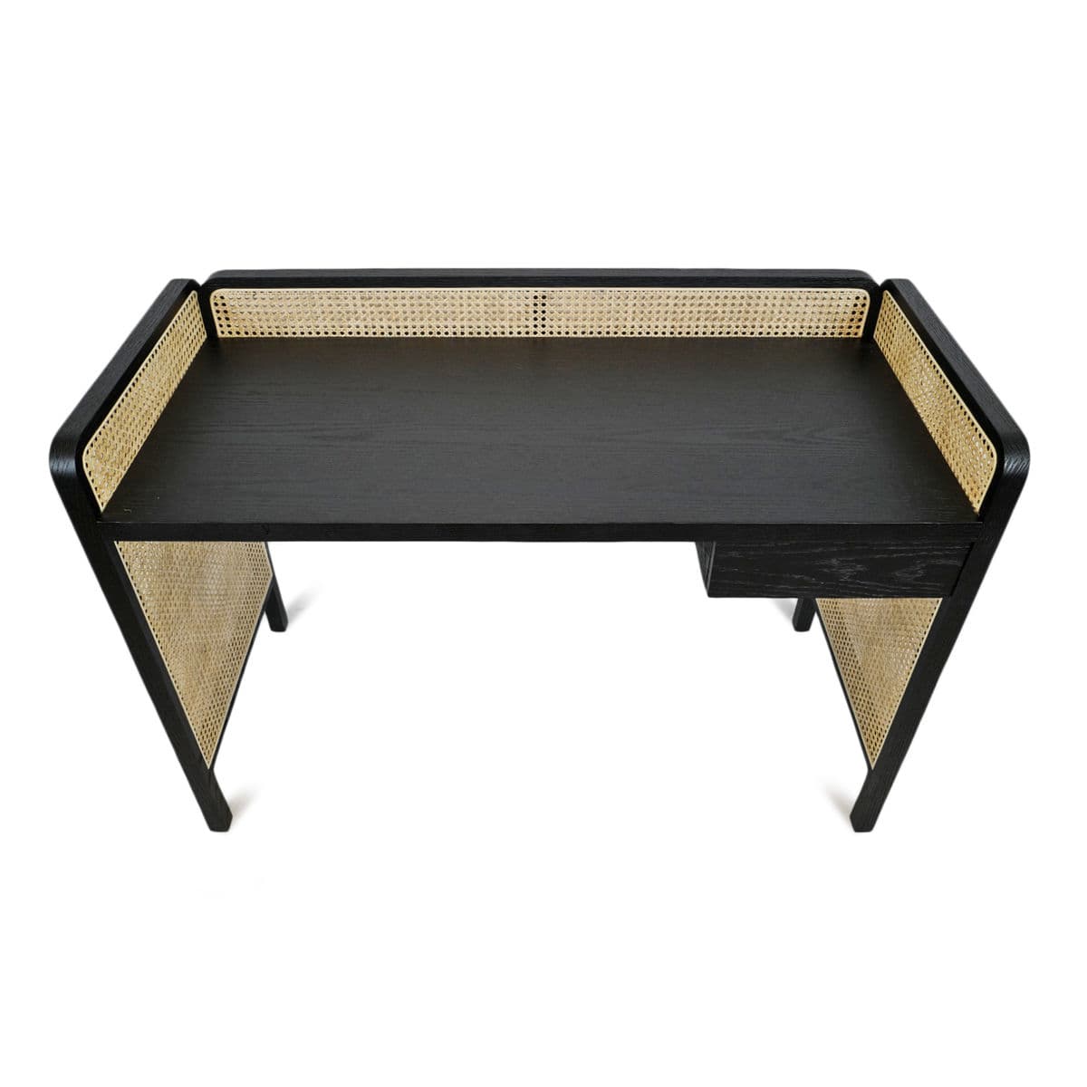 Modern Black & Cane Desk - Thumbnail 4