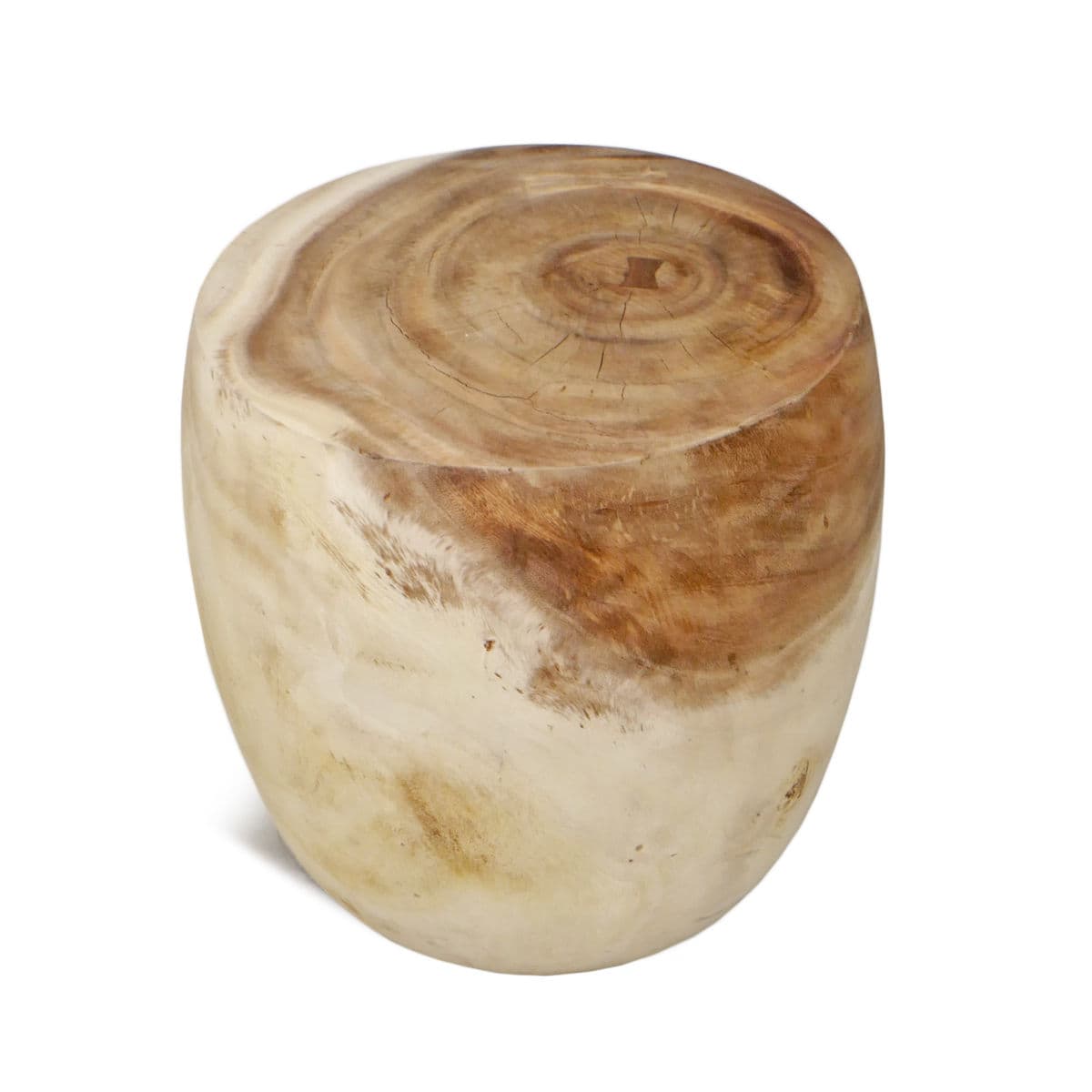 Raw Acacia Drum Side Table - Thumbnail 4