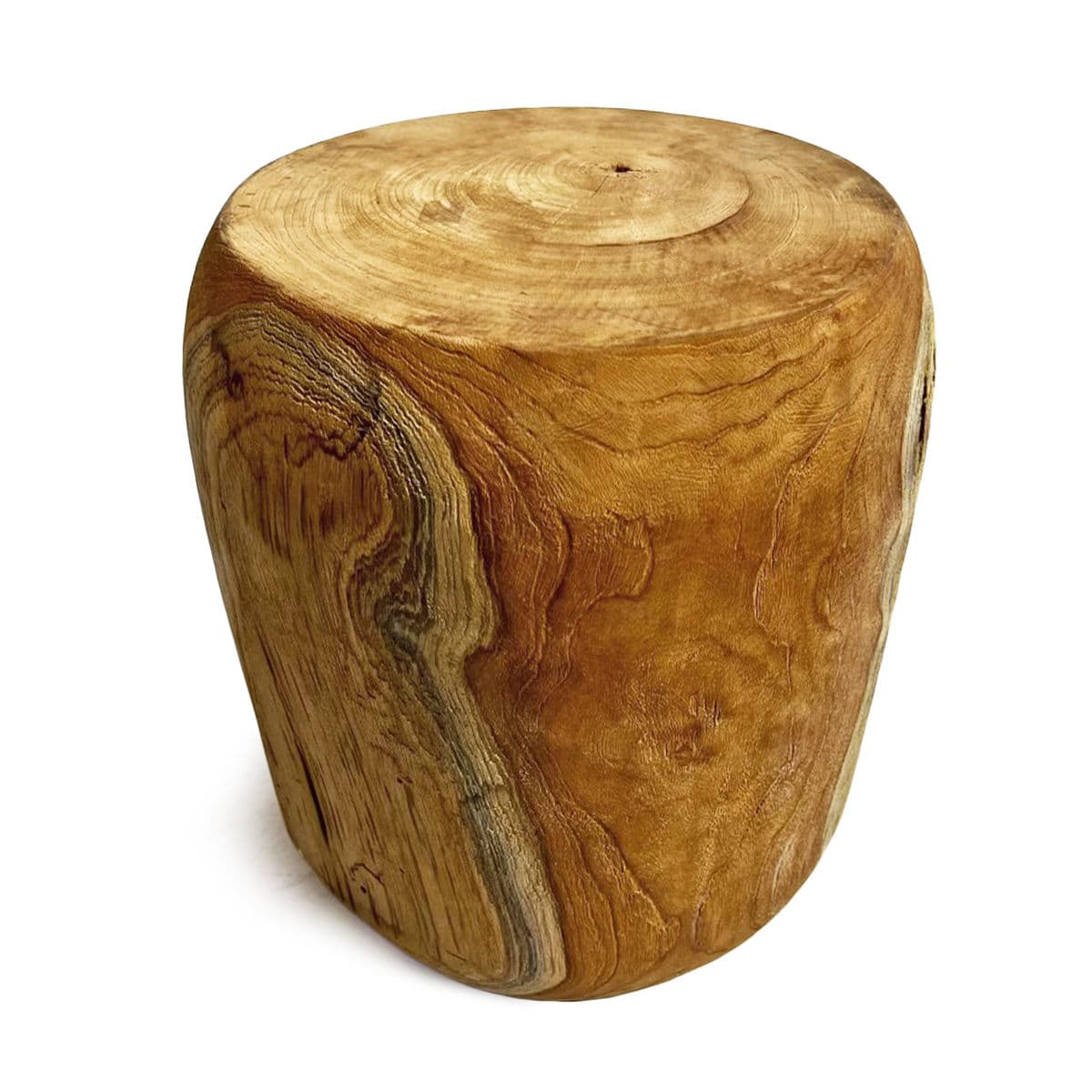 Solid Acacia Wood Cylinder Stool Side Table - Thumbnail 4