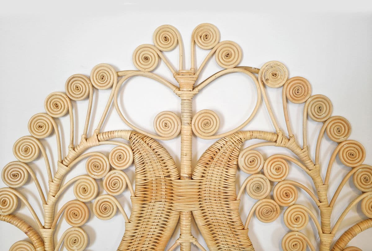 Natural Wicker Palm Headboard Twin - Thumbnail 4