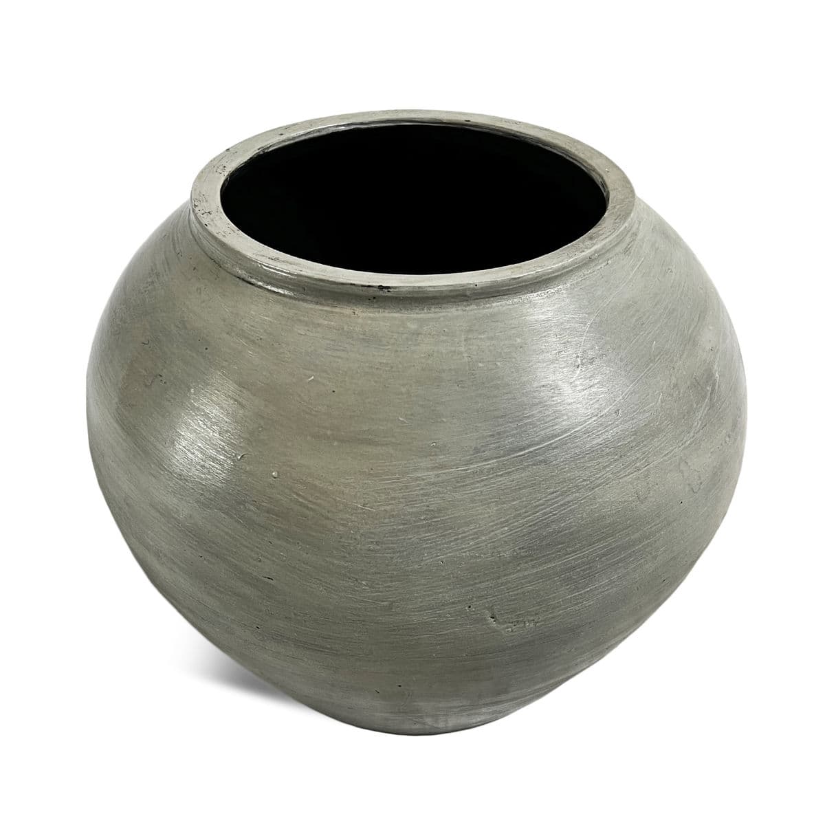 Vintage Grey Glaze Terra Cotta Pot - Thumbnail 4