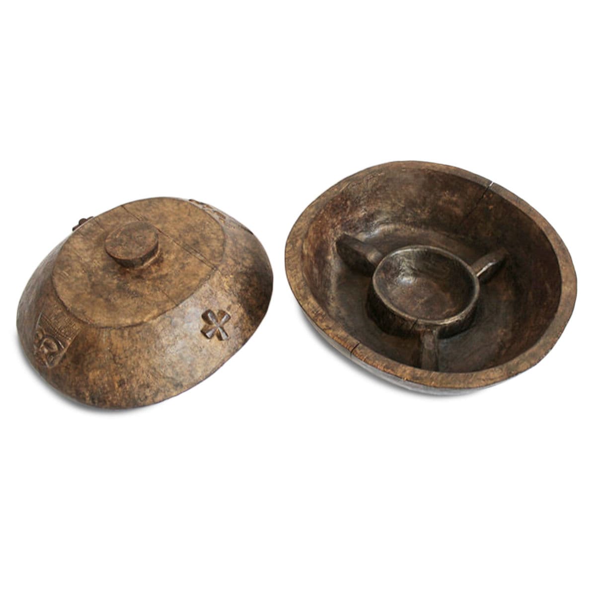 Yoruba Divination Carved Wood Bowl - Thumbnail 4