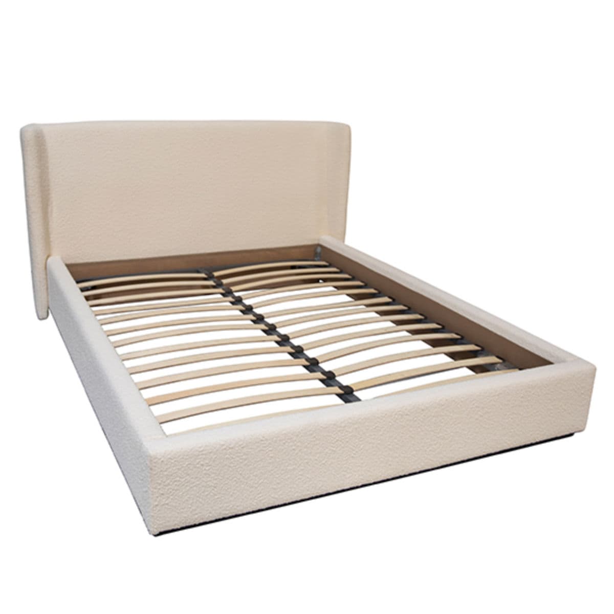 Cream Boucle Upholstered King Bed - Thumbnail 4