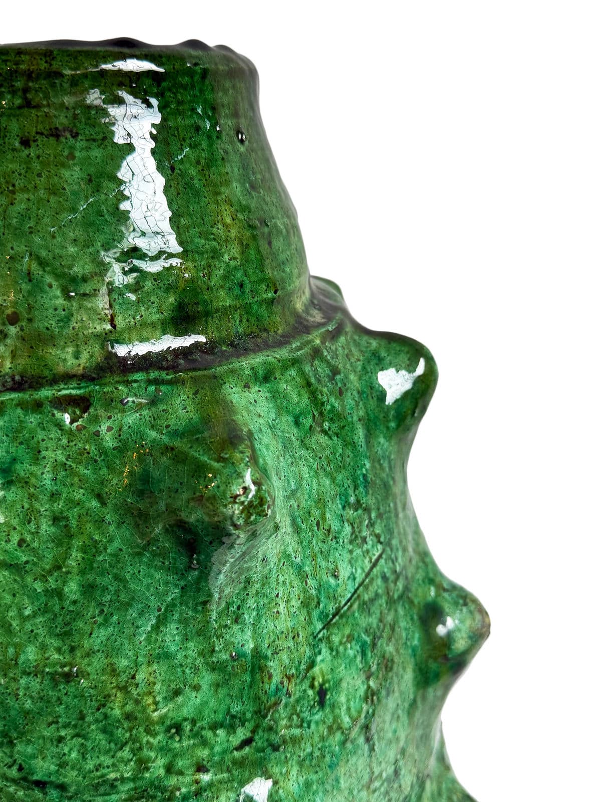Emerald Green Prickly Pear Ceramic Vase - Thumbnail 4