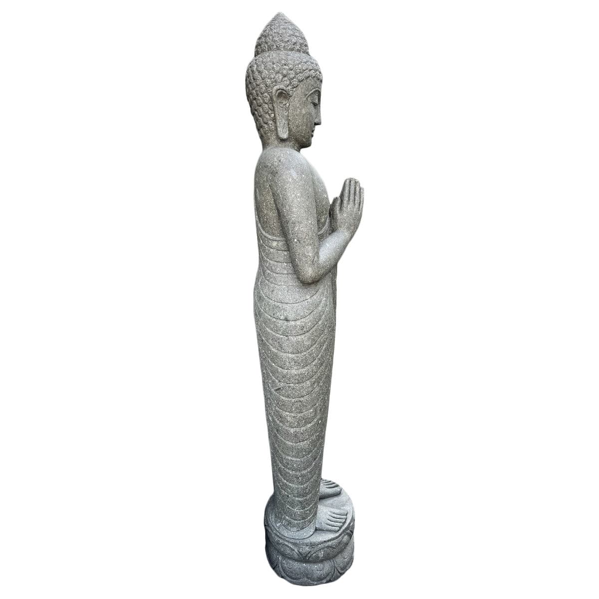 Standing Stone Carved Buddha Statue - Thumbnail 4