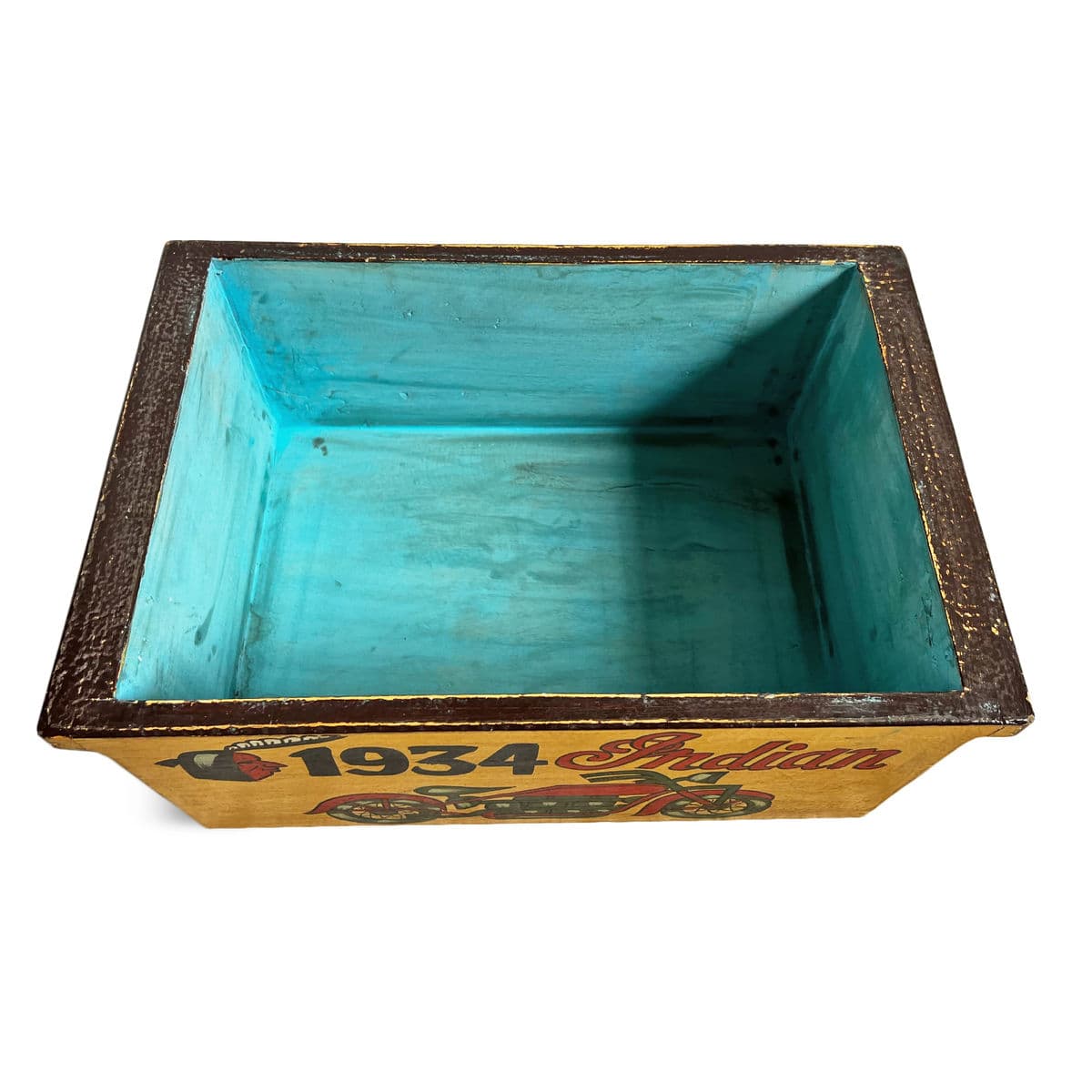 Vintage Style Wood Painted Indian Motorcycle Box - Thumbnail 4