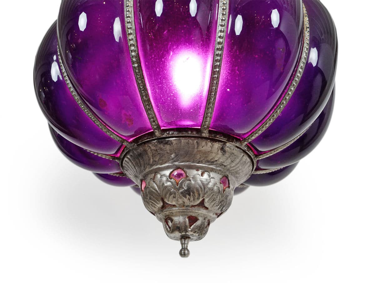 Vintage Purple Pumpkin Lantern Large - Thumbnail 4