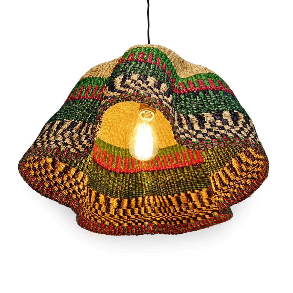 Bolga Wave Basket Light Pendant - Thumbnail 4