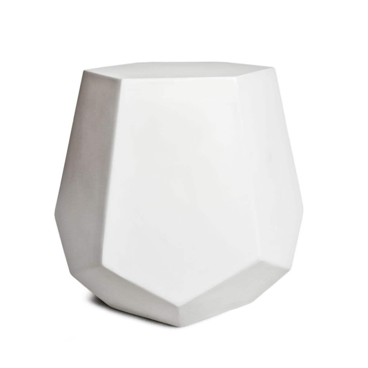 Outdoor White Mix Hexagon Side Table - Thumbnail 4