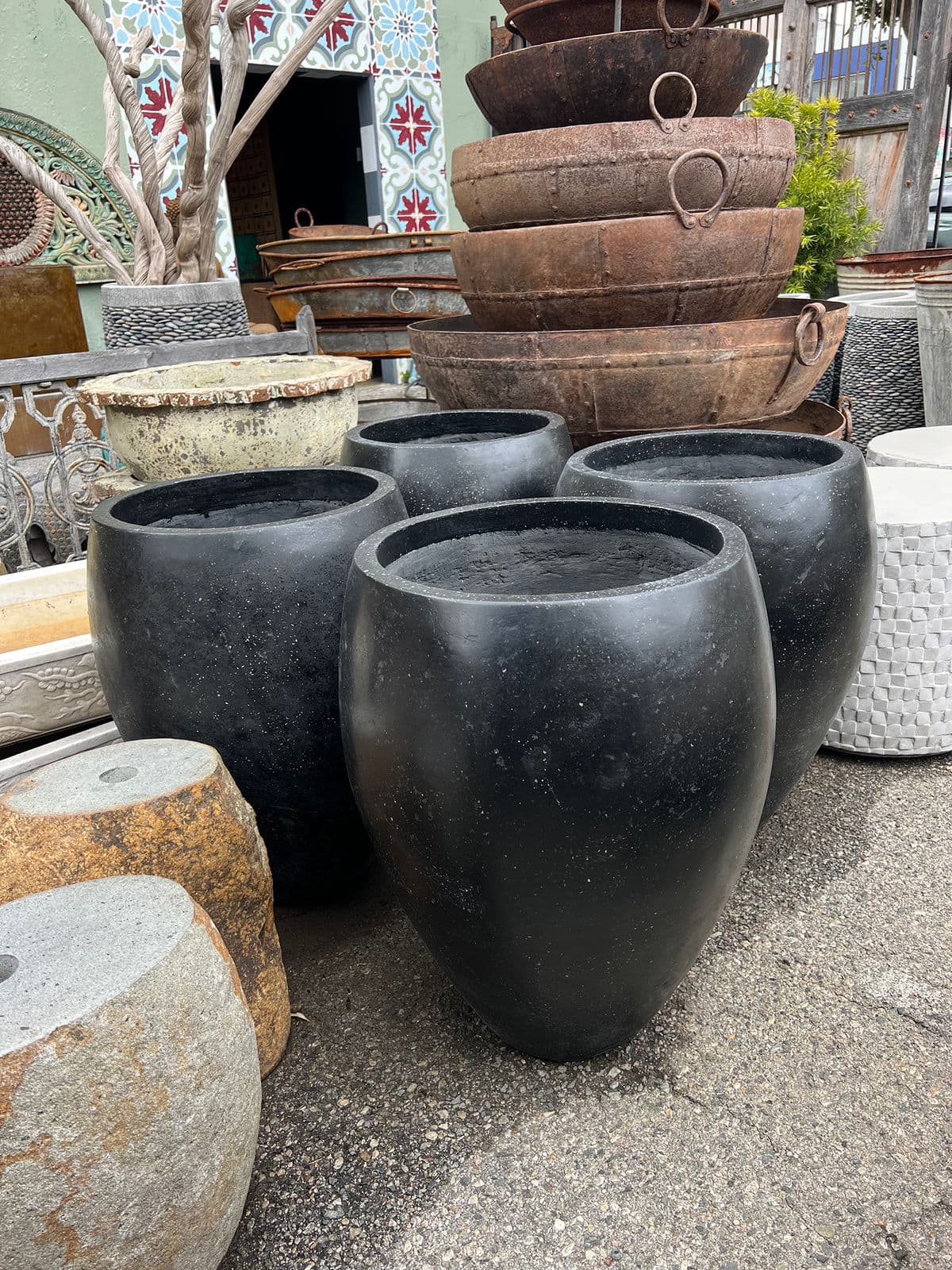 Black Terrazzo Ball Pot - Thumbnail 4