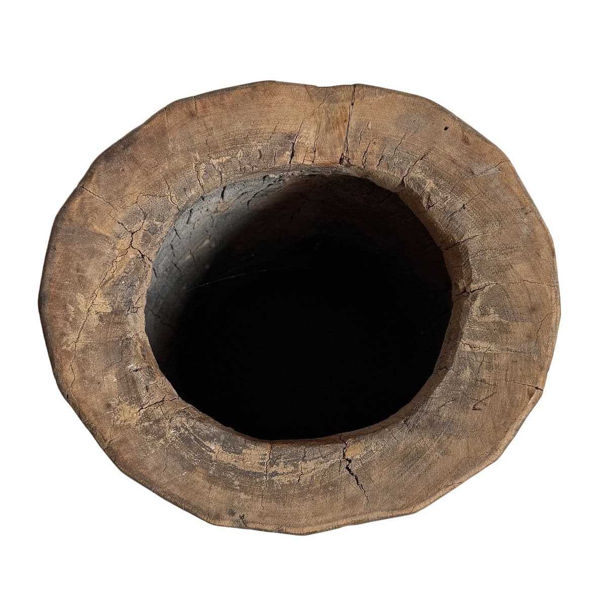 Antique India Wood Butter Pot - Thumbnail 4