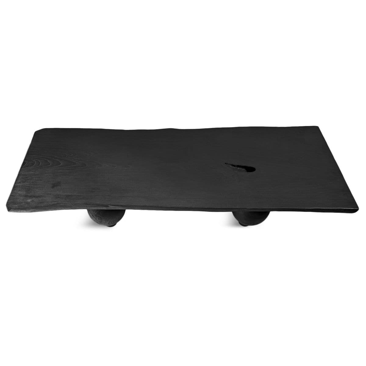 Black Slab Ball Leg Coffee Table Bench - Thumbnail 4