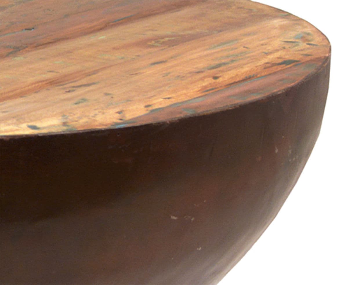 Salvaged Wood & Iron Bowl Coffee Table - Thumbnail 4