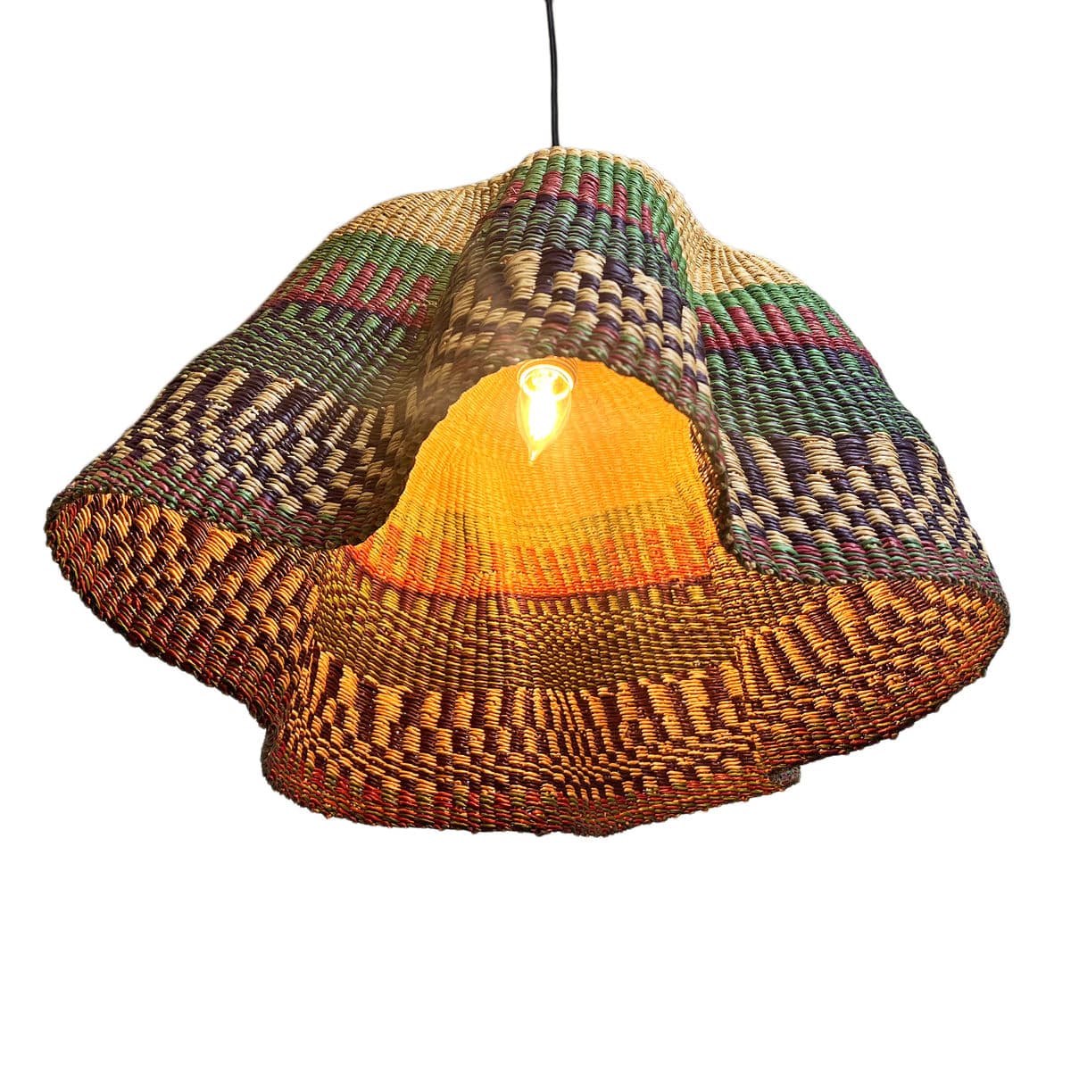 Bolga Wave Basket Light Pendant - Thumbnail 4