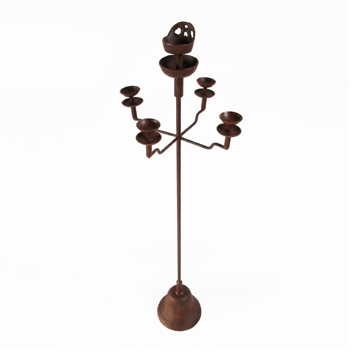 Vintage Iron Shanxi Candle Stand - Thumbnail 4