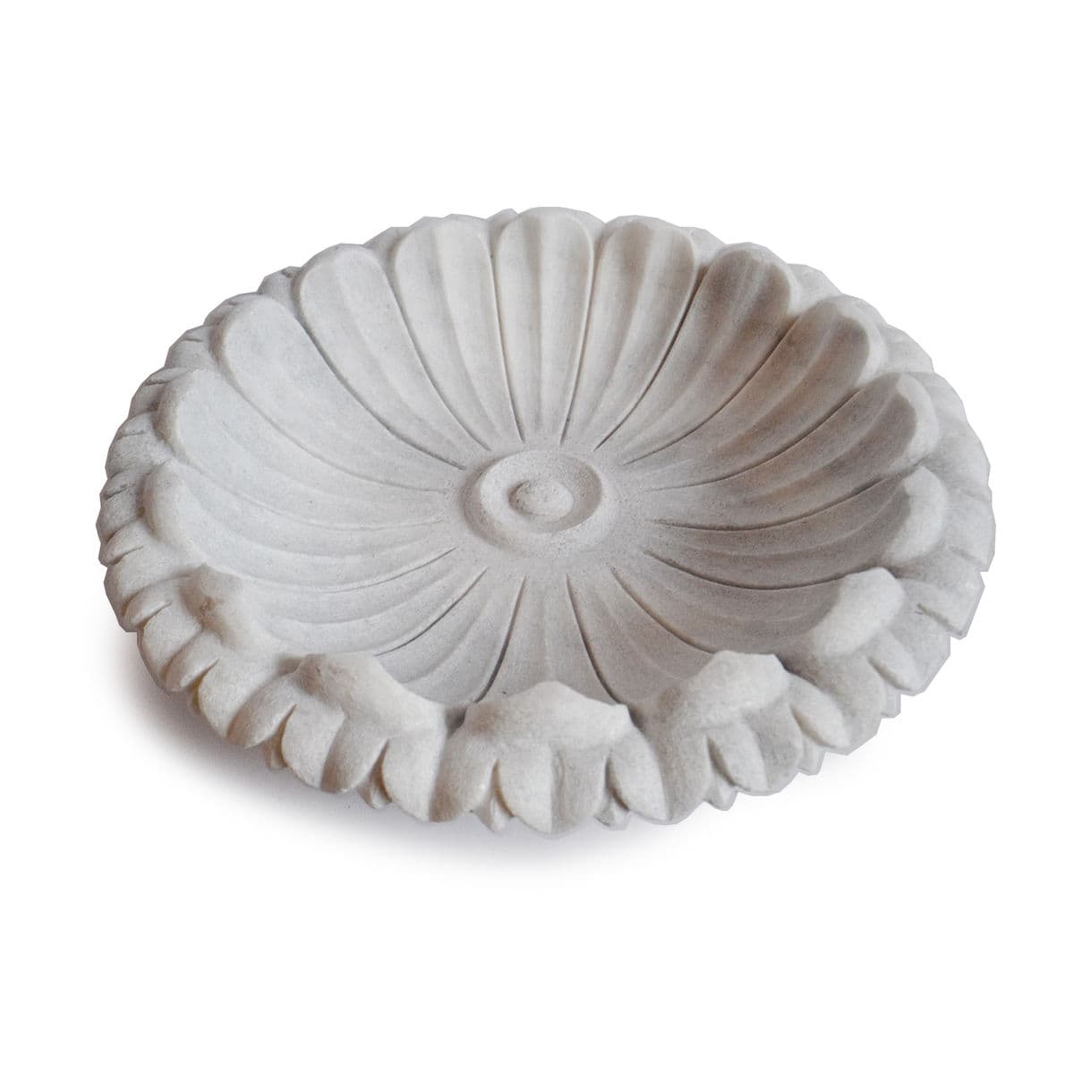 White Marble Lotus Bowl - Thumbnail 4