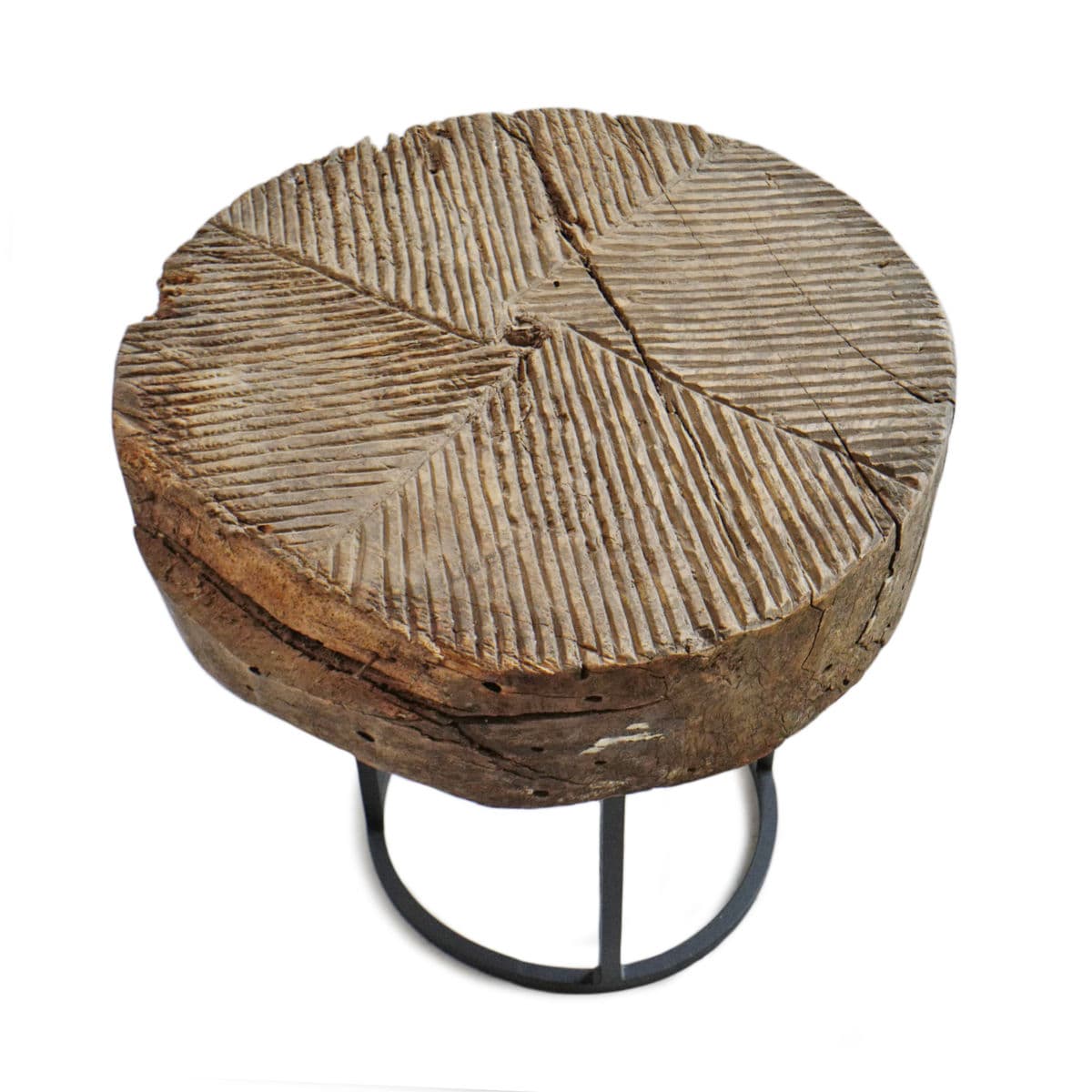 Old Wood Wheel Table on Stand - Thumbnail 4