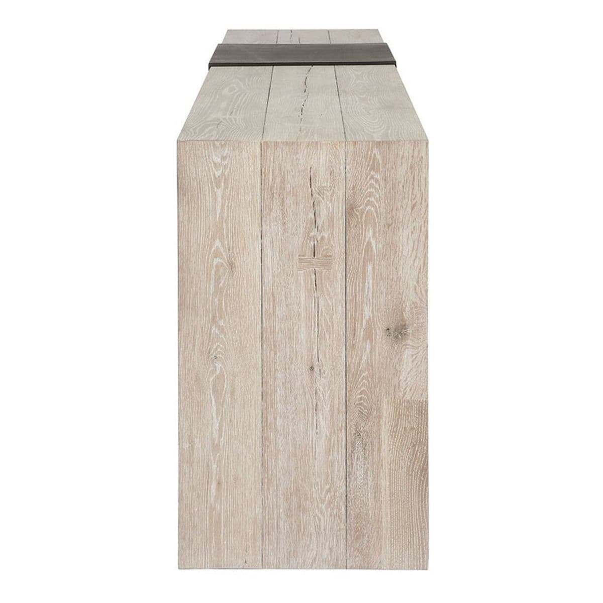 White Wash Retro Steel Tie Console Table - Thumbnail 4