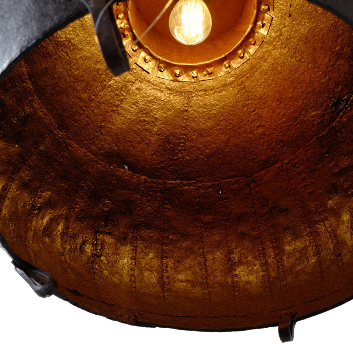 Industrial Iron Rivet Pot Pendant - Thumbnail 4