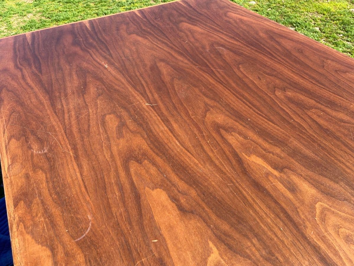 1960s Vintage Mid Century Modern Walnut Executive Tanker Desk - Thumbnail 4