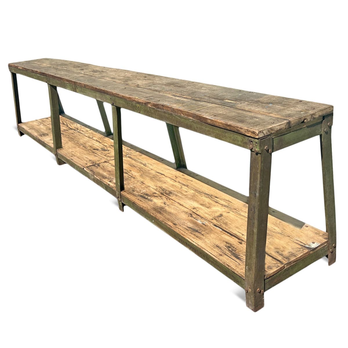 Long Narrow Industrial Work Table - Thumbnail 4